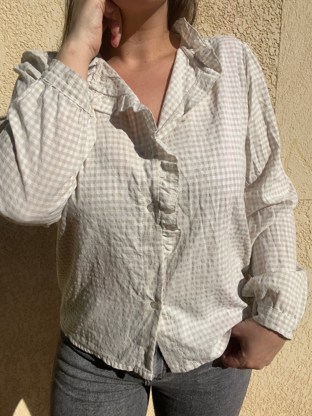 Blouse pastel volant