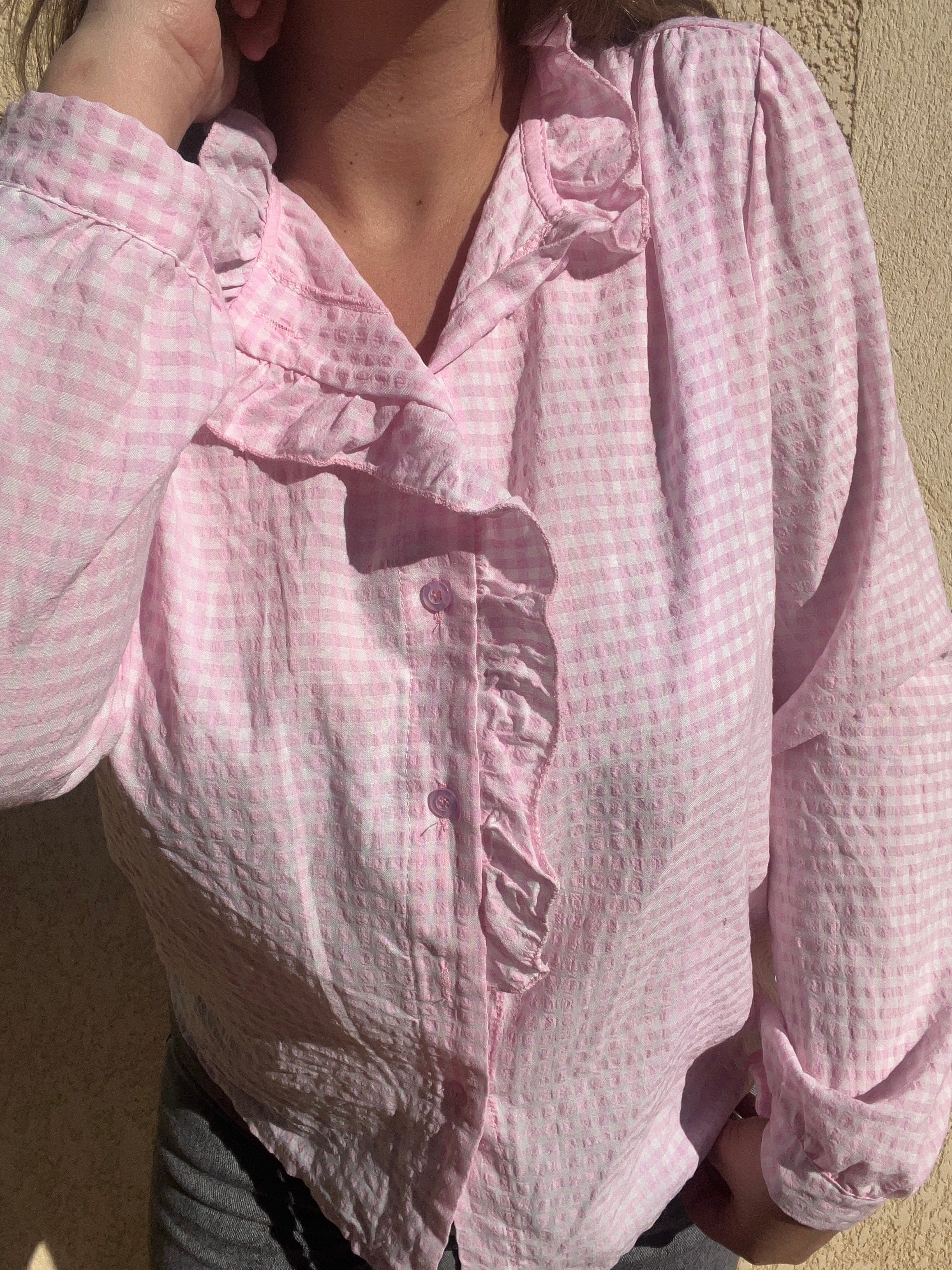 Blouse pastel volant