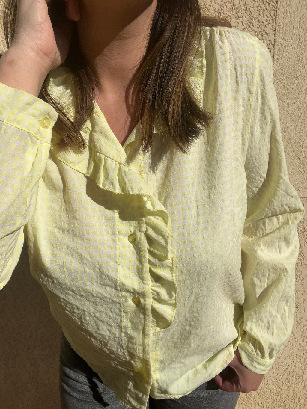 Blouse pastel volant