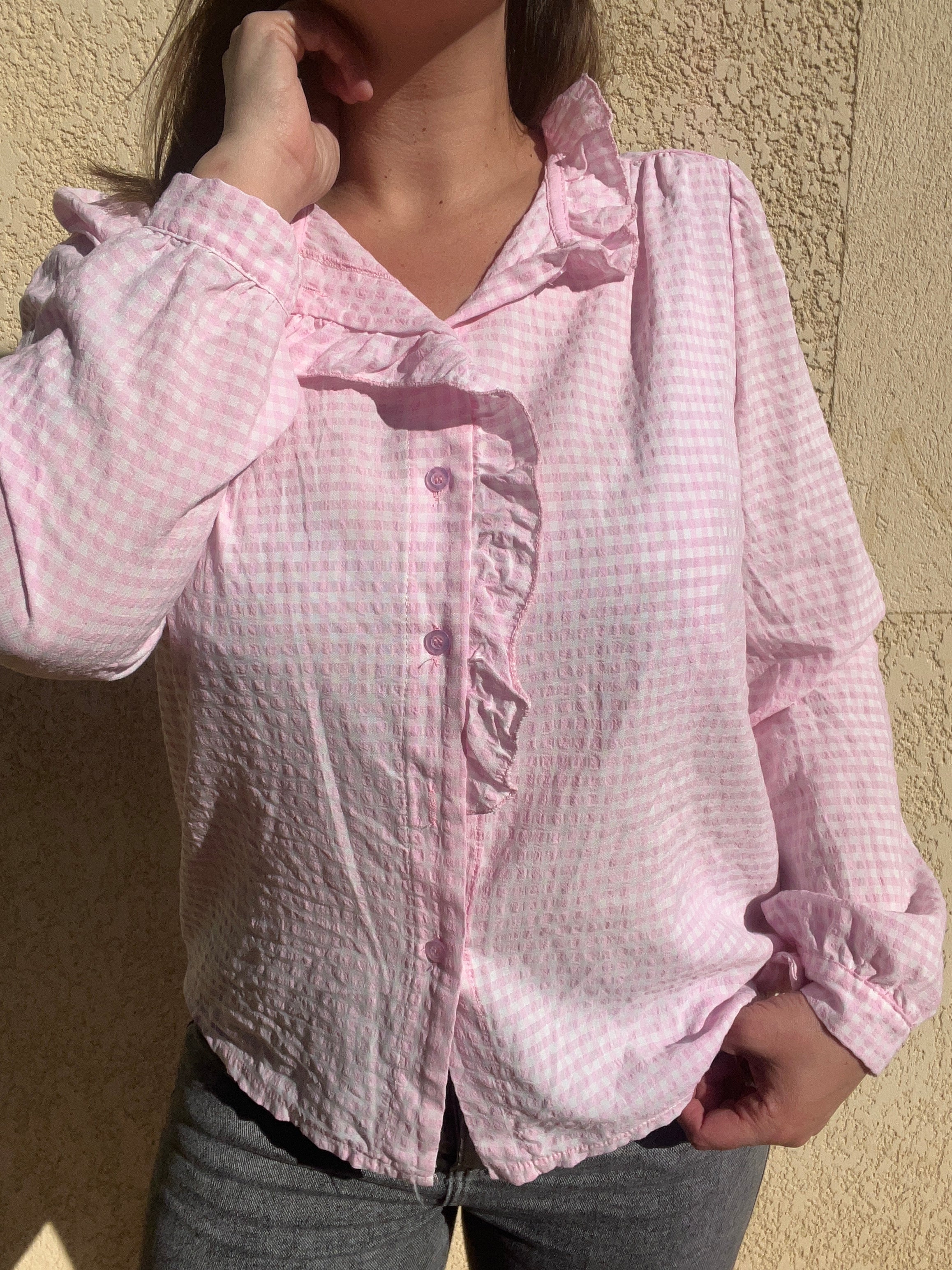 Blouse pastel volant