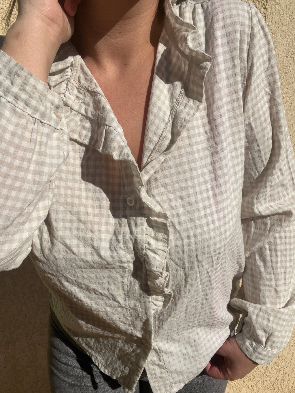 Blouse pastel volant