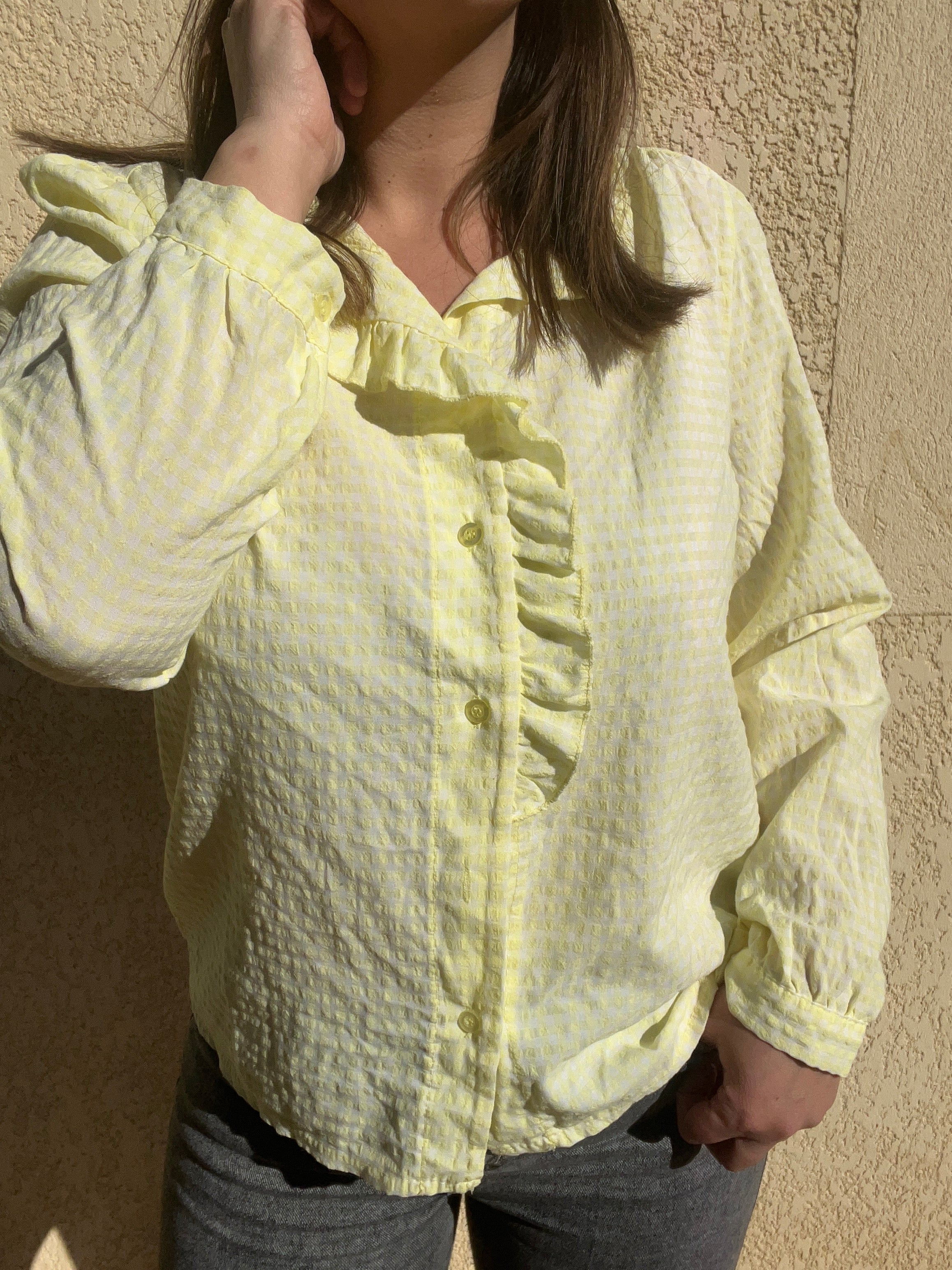 Blouse pastel volant